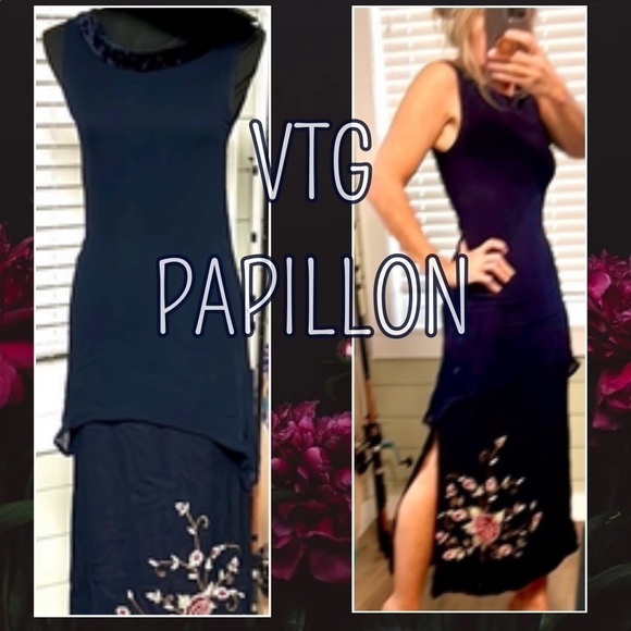 VTG Papillon,Exquisite Drape-Front, Beautifully Embroidered,Velvet Fur Lined,S - Picture 7 of 16